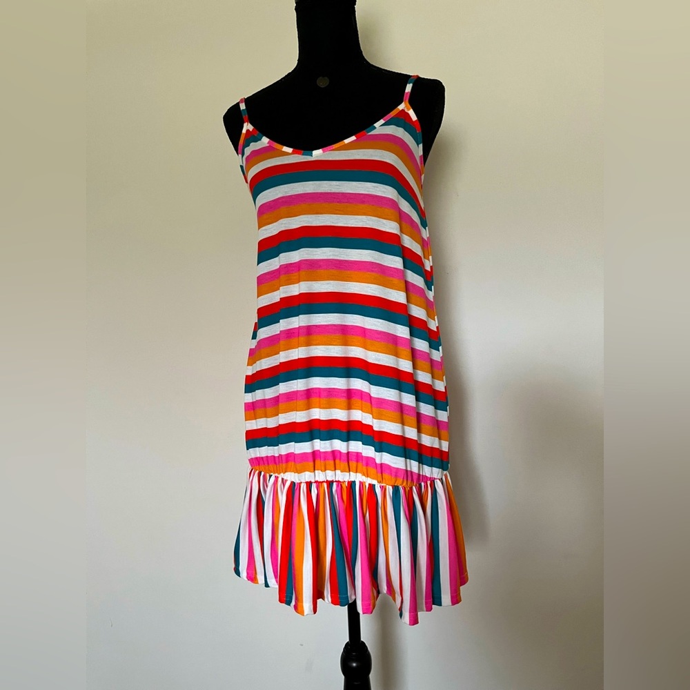 ❤️🧡💛Boohoo striped mini dress size medium